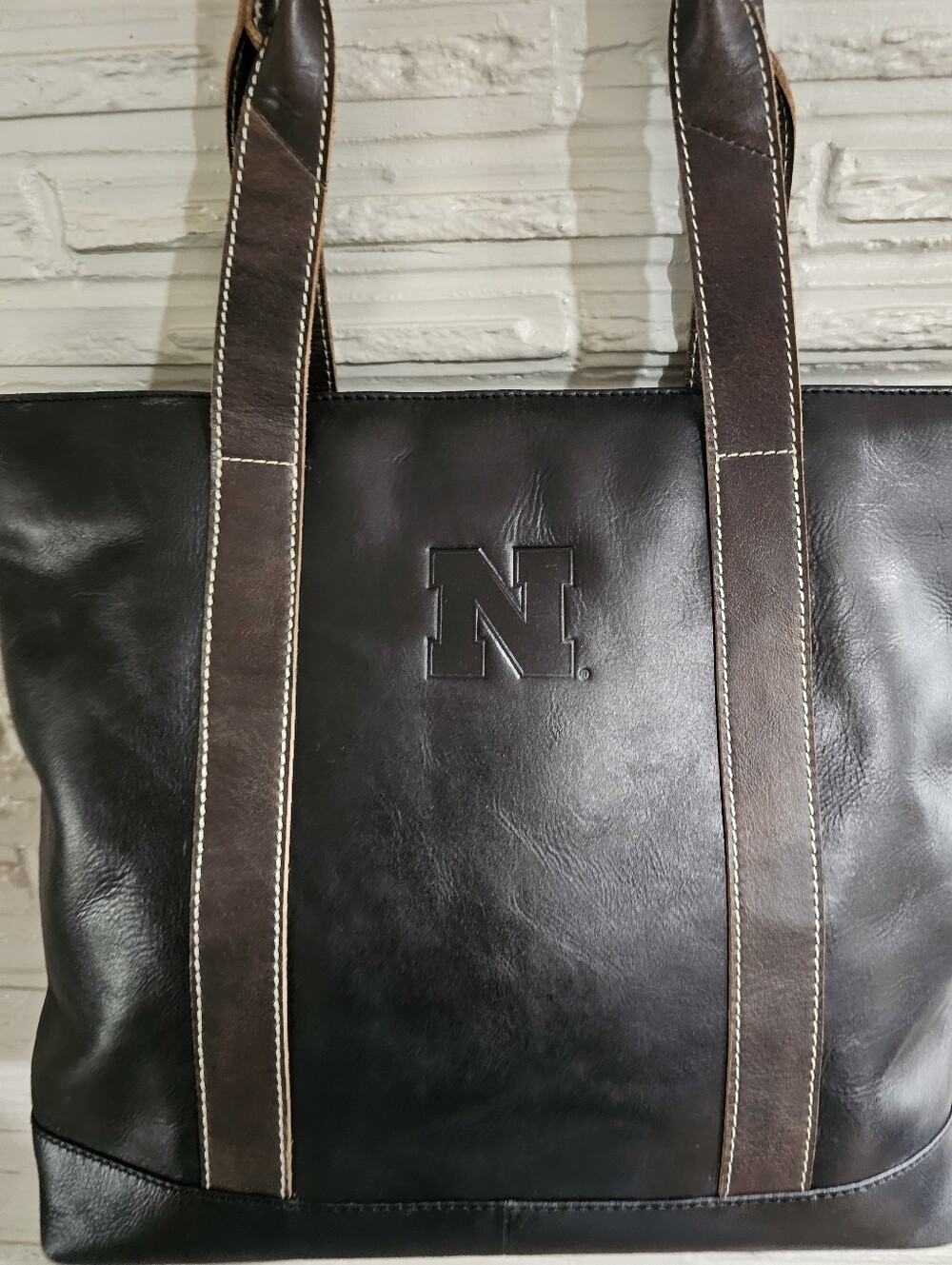 Nebraska Logo Leather Tote & Wallet - Picture 3 of 11